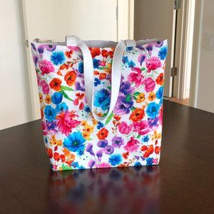 Timeless Treasures Floral Reversible Hand Crafted Reusable 100% Cotton Tote Bag